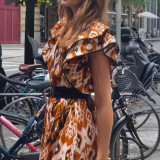 Casual Sleeveless Ruffle Sleeve Print Maxi Dress