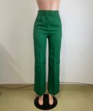 Autumn winter women's high waist straight wide leg casual trousers