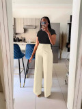 Autumn winter women's high waist straight wide leg casual trousers