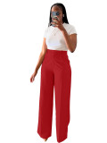 Autumn winter women's high waist straight wide leg casual trousers