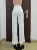 Autumn winter women's high waist straight wide leg casual trousers