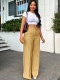 Autumn winter women's high waist straight wide leg casual trousers