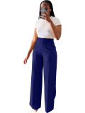 Autumn winter women's high waist straight wide leg casual trousers