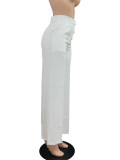 Autumn winter women's high waist straight wide leg casual trousers