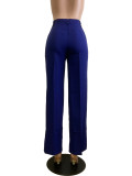 Autumn winter women's high waist straight wide leg casual trousers
