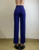 Autumn winter women's high waist straight wide leg casual trousers