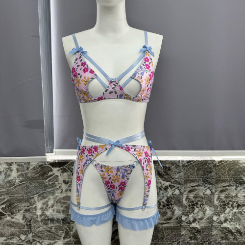 Sexy floral pajamas Valentine's Day lingerie set