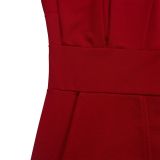 Plus Size Women's Solid Color Elegant Short Sleeve African Dress