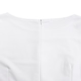 Plus Size Women's Solid Color Elegant Short Sleeve African Dress