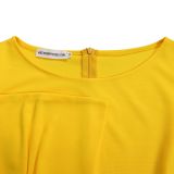 Plus Size Women's Solid Color Elegant Short Sleeve African Dress