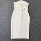 Sexy White Flower Party Bandage Dress