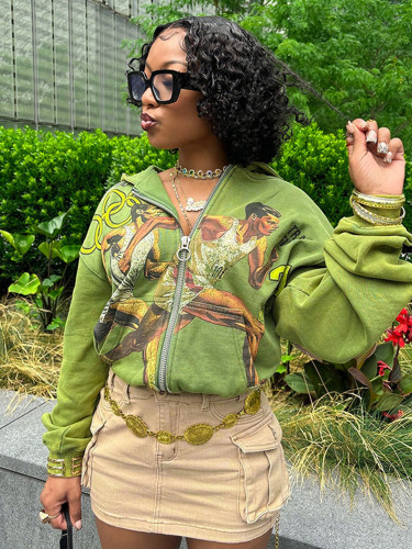 Autumn and winter digital printing fashion positioning hoodie sweatshirt