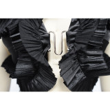 Women sleeveless slit ruffled pleated skirt set
