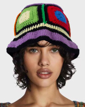 Autumn and winter knitted hats for women winter hand-knitted wool flower warm hats