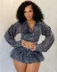 Autumn women's distressed skirt set (with safety panty inside)