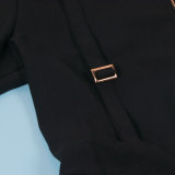 Sexy Short Sleeve Pocket Zipper Cargo Rompers Jumpsuit