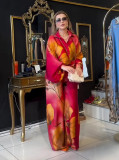 Women's clothing positioning printing top wide leg pants two piece suit