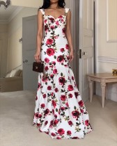 Sexy Floral Print Elegant Long Dress