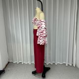 Women's autumn off-shoulder solid color trousers two-piece suit