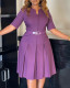 Autumn and winter plus size women's elegant solid color five-quarter sleeve African dress