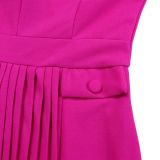 Fashion elegant solid color mid-length office dress pleated plus size African dress