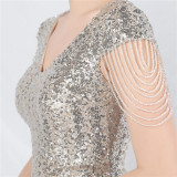 High-end dress sequined long A-line evening dress