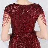 High-end dress sequined long A-line evening dress