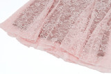 Autumn Sexy Lace Pink Dress