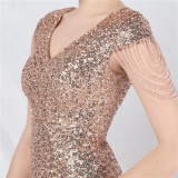 High-end dress sequined long A-line evening dress
