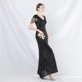 High-end dress sequined long A-line evening dress
