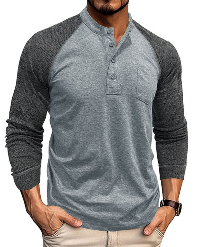 Men's autumn winter tops long sleeve round neck cotton men's t-shirt