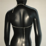 Sexy V-neck Tassel Rhinestone Metal Halter Tank Top for Women