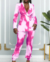 Autumn and winter women printed blazer suit 