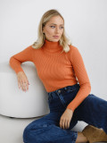 Turtleneck knitted pullover basic shirt