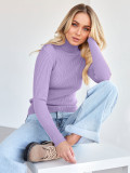 Turtleneck knitted pullover basic shirt