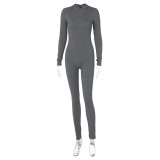 Solid Color Slim Fit Yoga Sports Jumpsuit
