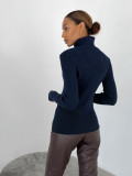 Turtleneck knitted pullover basic shirt