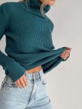 Turtleneck knitted pullover basic shirt