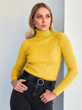 Turtleneck knitted pullover basic shirt