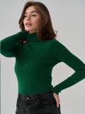 Turtleneck knitted pullover basic shirt