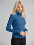 Turtleneck knitted pullover basic shirt