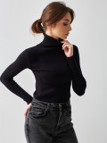 Turtleneck knitted pullover basic shirt
