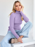 Turtleneck knitted pullover basic shirt