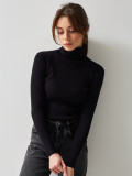 Turtleneck knitted pullover basic shirt