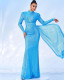 High-end evening dress long sleeve round neck sexy slim fit long sequin banquet bridesmaid dress