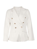 Women long sleeve solid color blazer coat