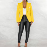 Women long sleeve solid color blazer coat