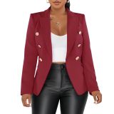 Women long sleeve solid color blazer coat