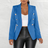 Women long sleeve solid color blazer coat
