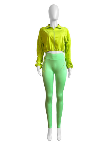 Casual women's wear elastic waist two-piece tracksuit